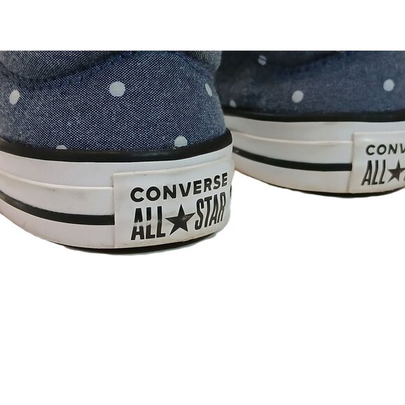Women's Converse Madison Ox 6 Denim Blue Padded Collar Polka Dot Chuck Shoes - Picture 11 of 14